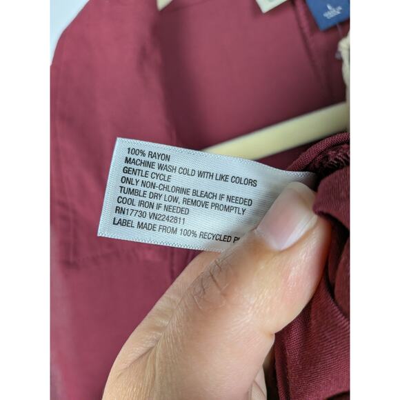 UNIVERSAL THREAD Dark Red Sleeveless Jumpsuit Wide Leg Collard Women's Large - Picture 5 of 5